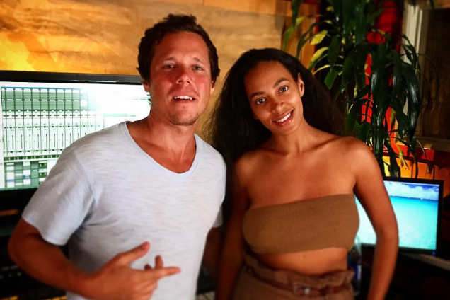 Solange Knowles and Ryan Pate at the Dub Room Studio Los Angeles